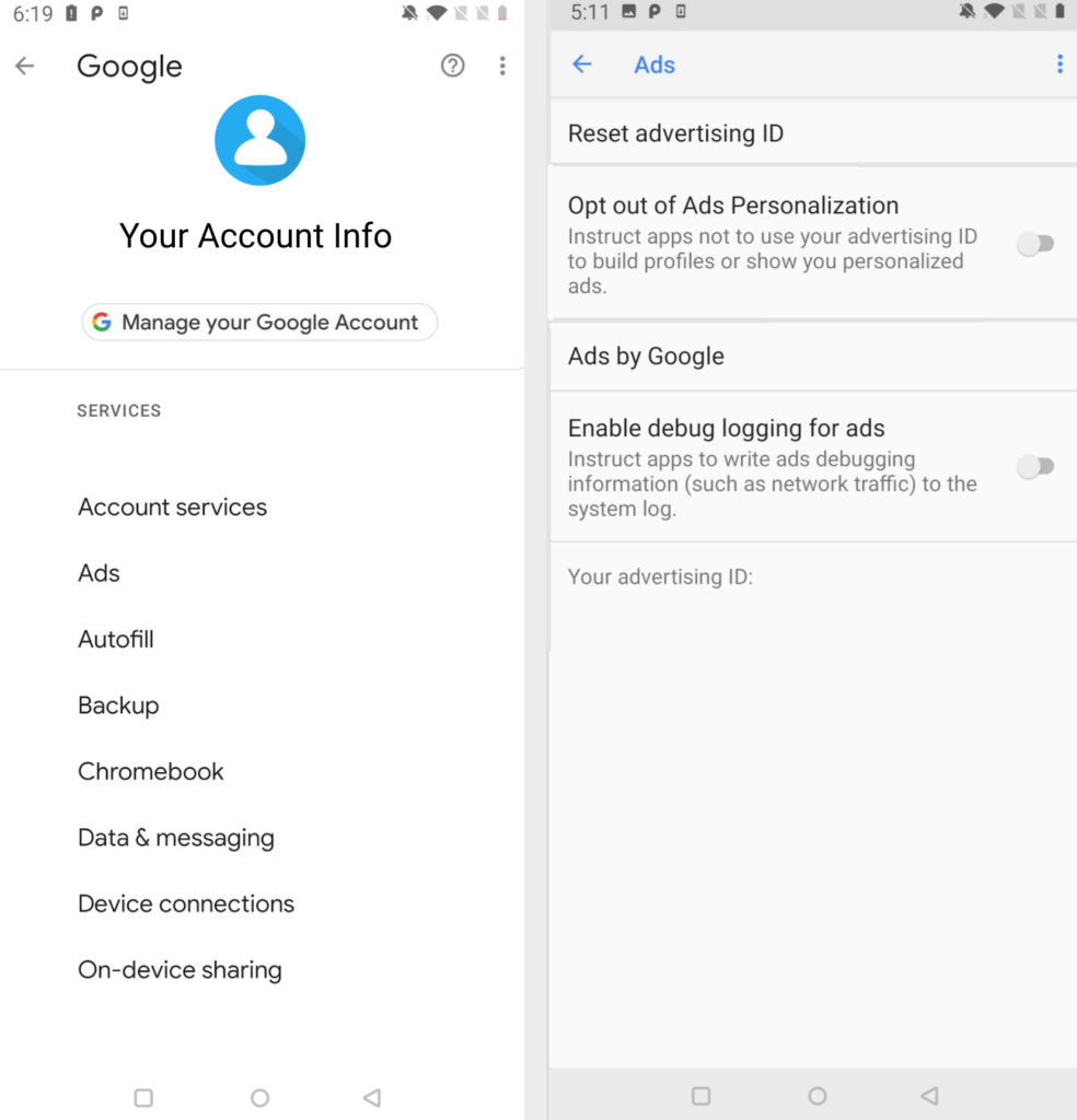 Opt out of Ads Personalization on Android